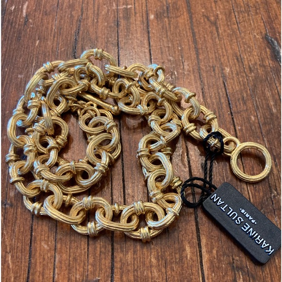 Karine Sultan Classic Chain Link Toggle Necklace 20” SO CLASSIC Goldtone NWT - Picture 9 of 11